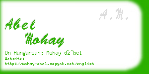 abel mohay business card